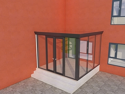 现代简约平开窗 简约雨棚阳光房 平开门