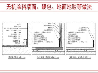 地面综合节点 装饰墙地面节点图 施工图