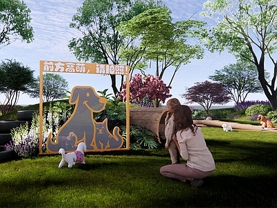 现代自然风其他景观小品 萌宠拍照打卡装置 萌宠乐园 宠物友好