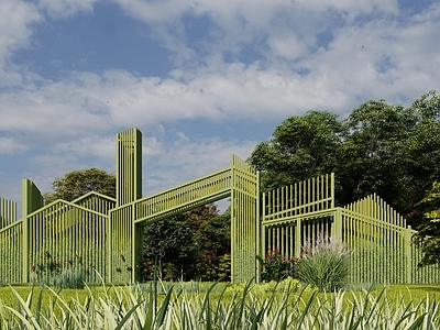 现代主义景观入口大门 公园大门 入口大门