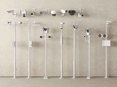 极简五金 监控摄像头 监控组合 监控室