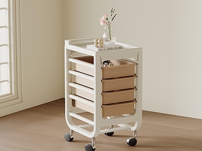 奶油风边几 现代奶油风小推车