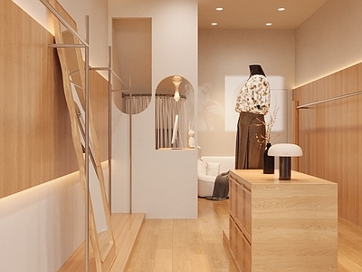 原木奶油风服装店