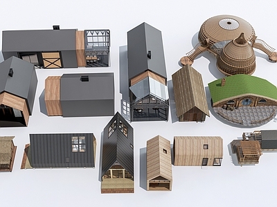 原木风木屋 小木屋 木建筑 小型公共建筑  生态建筑 露营建筑  民宿建筑