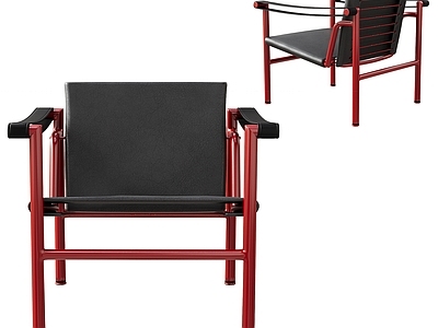 现代休闲椅 CASSINA LC1单人沙发 勒柯布西耶 沙发椅休闲椅 皮革不锈钢钢管椅
