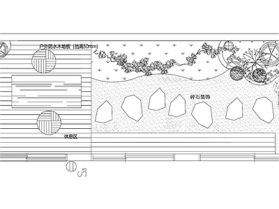 日式新中式屋顶花园 花园景观 施工图