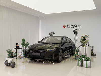 现代汽车展台 汽车展厅 汽车 奥迪