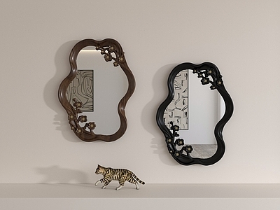 新中式镜子 装饰镜 浴室镜 梅花镜子