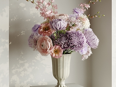 现代花艺 花艺摆件 鲜花花卉 艺术插花 绿植花朵 陶罐花瓶