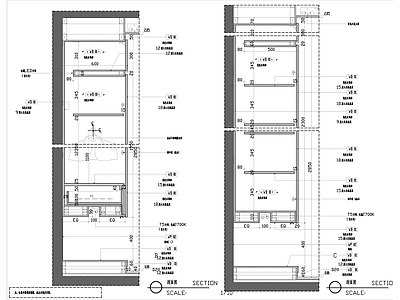 柜体节点 衣柜吊柜节点大样 施工图