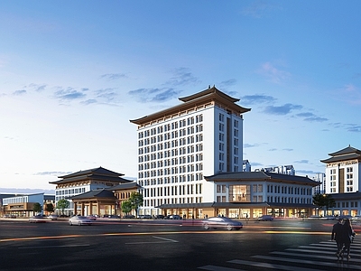 新中式酒店建筑 中式养老社区