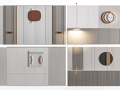 现代简约护墙板 现代卧室背景墙 室内背景墙 家装背景墙