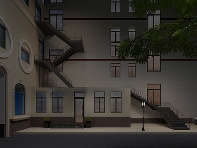 现代主义多层住宅楼 建筑 外观