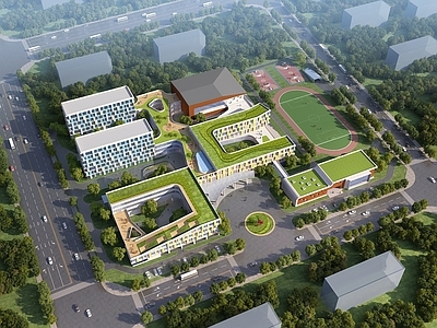 现代主义学校外观 现代学校