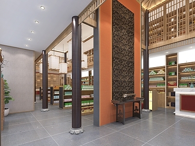 新中式药店 中医药馆
