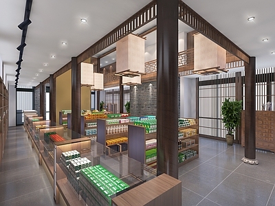 新中式药店 中医药馆