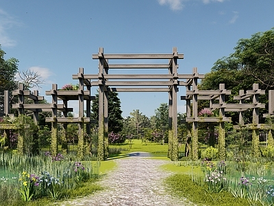 新中式景观入口大门 入口设计 公园大门