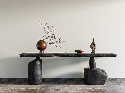 新中式条案 侘寂风案台 复古风案台 民宿案台