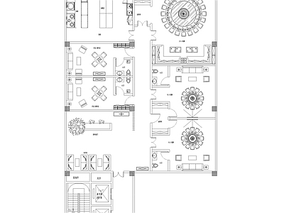 现代棋牌室 棋牌室 麻将室 包厢 施工图