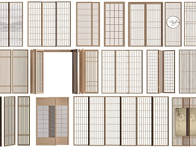 日式艺术隔断 新中式格栅隔断 格栅门窗  古建筑门  花格门窗