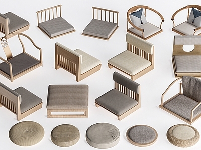 新中式坐垫 新中式蒲团 榻榻米桌椅 榻榻米坐垫 榻榻米软饰