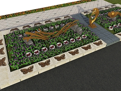 现代景观小品 花坛葬 节地葬 生态葬