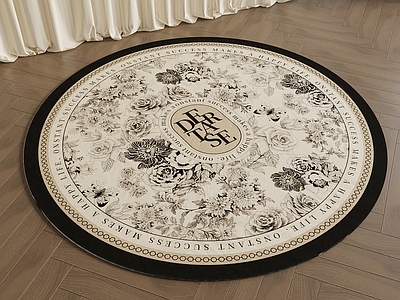 中古风圆形地毯 法式复古地毯