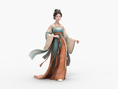 宋式美学虚拟人物 唐装 汉服 古装美女 古代少女