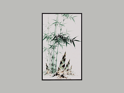 新中式挂画 国画 竹子国画 新中式挂画 中式挂画