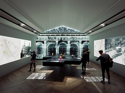 科技感展示空间城市展厅 沙盘 文化展厅 城市规划展厅 展台 企业展厅