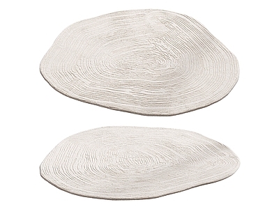 侘寂风异形地毯 现代奶油风地毯 异形地毯 米色地毯 条纹地毯