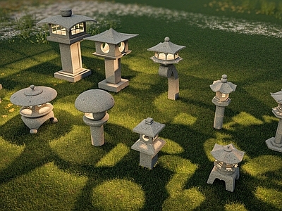 日式景观灯 中式景观灯 庭院灯 石灯 石头艺术雕塑 石笼灯