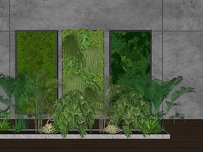 现代自然风绿植墙