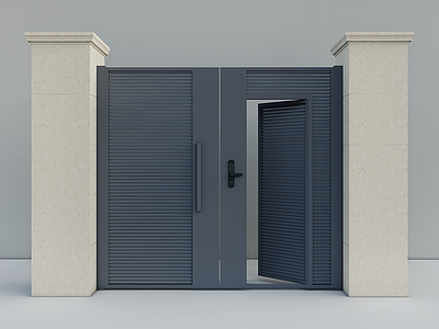 现代极简庭院门 铝合金庭院门  别墅花园门 花园入户门 铝艺院门 户外电动门