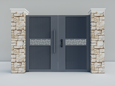 新中式庭院门 铝合金庭院门   别墅花园门 花园入户门  铝艺院门 户外电动门