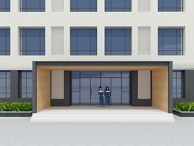 现代简约学校外观 学校外观 教育建筑