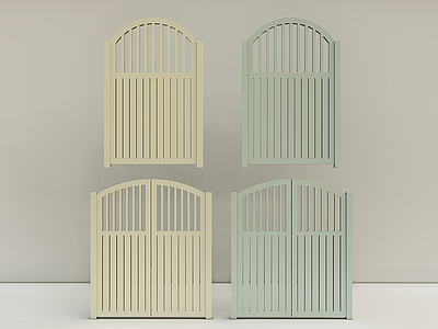 奶油风庭院门 铝合金庭院门 别墅花园门 防腐木木门 花园入户门 栅栏门