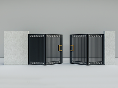 新中式庭院门 铝合金庭院门 花园遮挡门 别墅花园门 户外电动门  铝艺院门