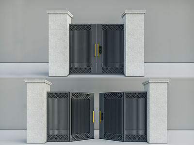 现代简约庭院门 铝合金庭院门 遮挡门  别墅花园门 铝艺院门 花园入户门