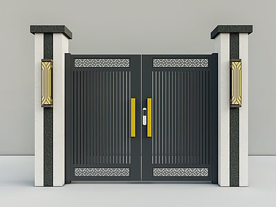 新中式庭院门 铝合金庭院门  别墅花园门  花园入户门 铝艺院门 户外电动门