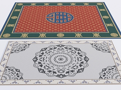 新中式儿童地毯 中式地毯 中式地垫  传统图案地毯