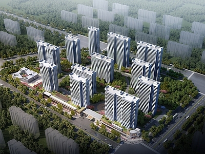 现代主义小高层住宅楼 现代住宅