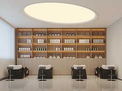 现代简约美发店 美发店 洗头区