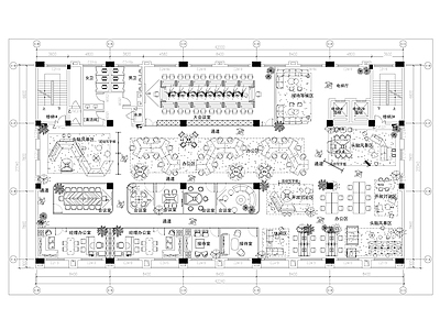 现代整体办公空间 现代整体办公空间 共享办公空间 施工图