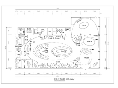 现代售楼处 售楼处平面布置图 施工图