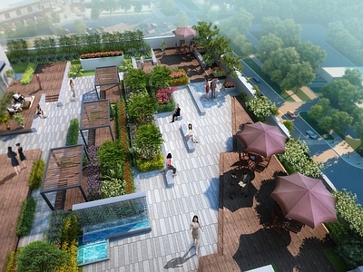 现代屋顶花园屋顶花园 屋顶花园