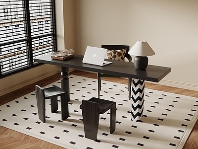 中古风书桌椅 法式复古风书桌椅  办公桌椅