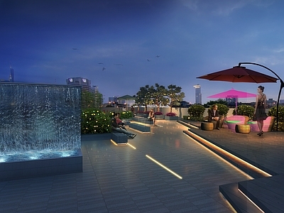 现代都市休闲风屋顶花园 屋顶花园