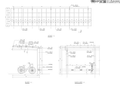 小区停车区 遮阳棚 施工图