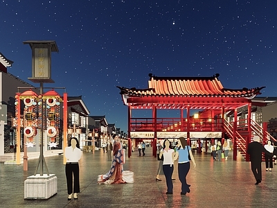新中式商业街 仿古文化街 美食街 景区 名俗文化街 步行街